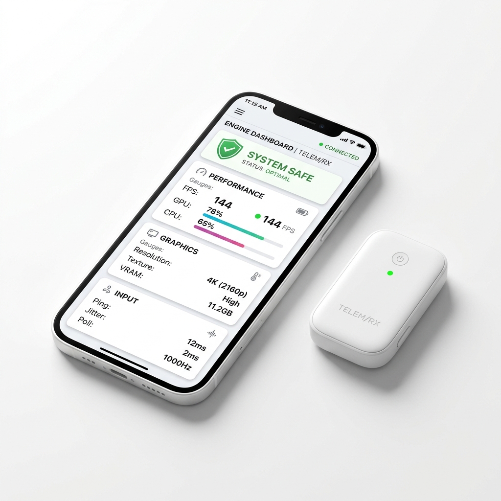 Engine Telemetry App & Wireless Dongle Mockup